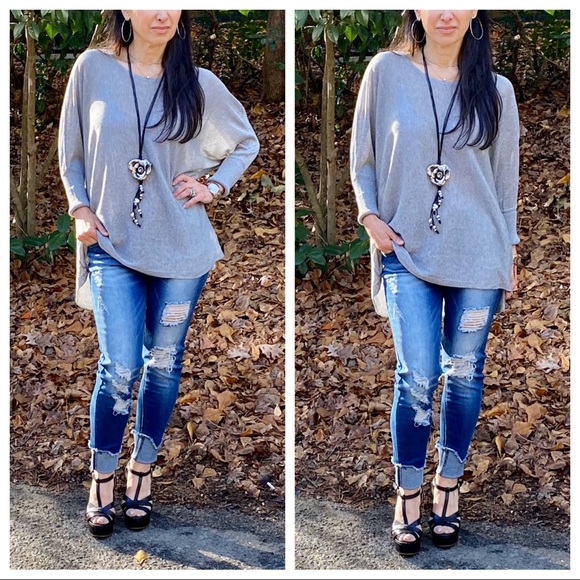 ✨LAST ONE✨✨PARIS✨Silver chic oversized sweater - Picture 3 of 8